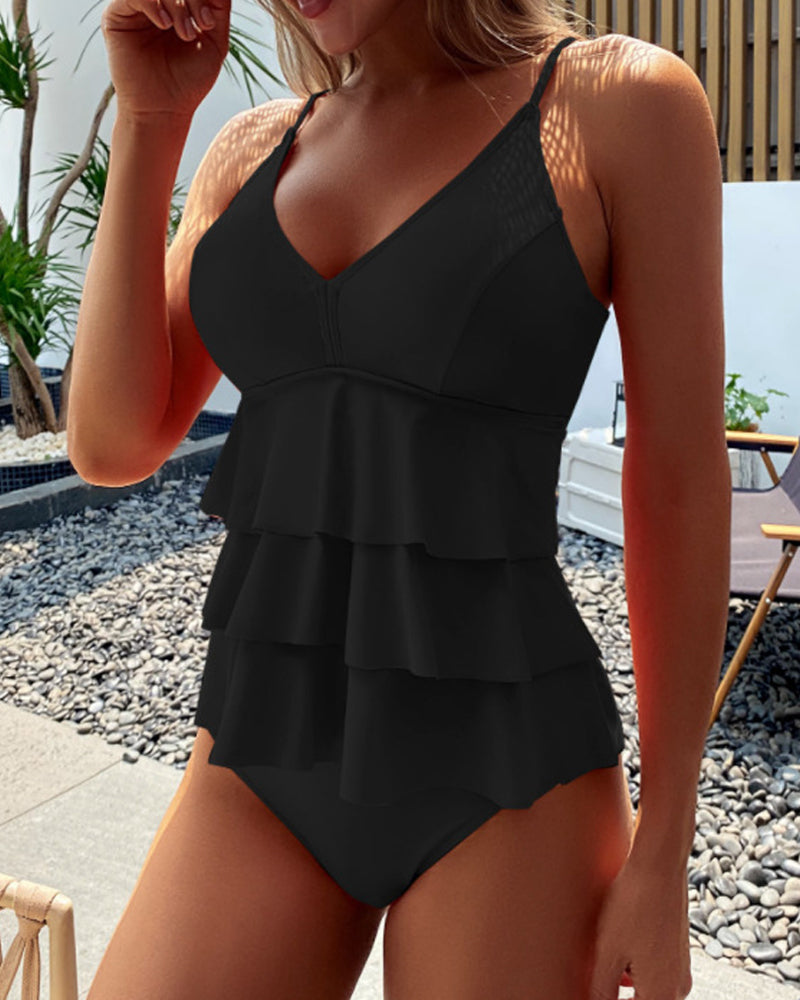 Oranji ® | Sarah | Eenvoudige badpak met decoratieve ruches