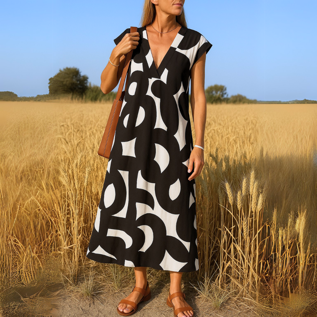 Laura | Maxidress met artistieke print
