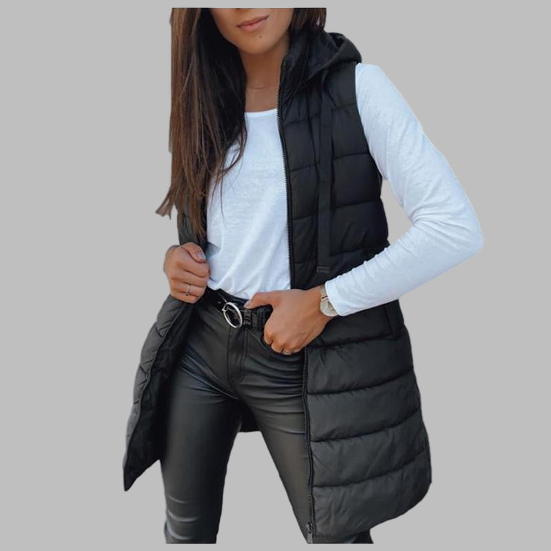 RAIN™ - Casual Mouwloos Vest met Capuchon Lange Dons