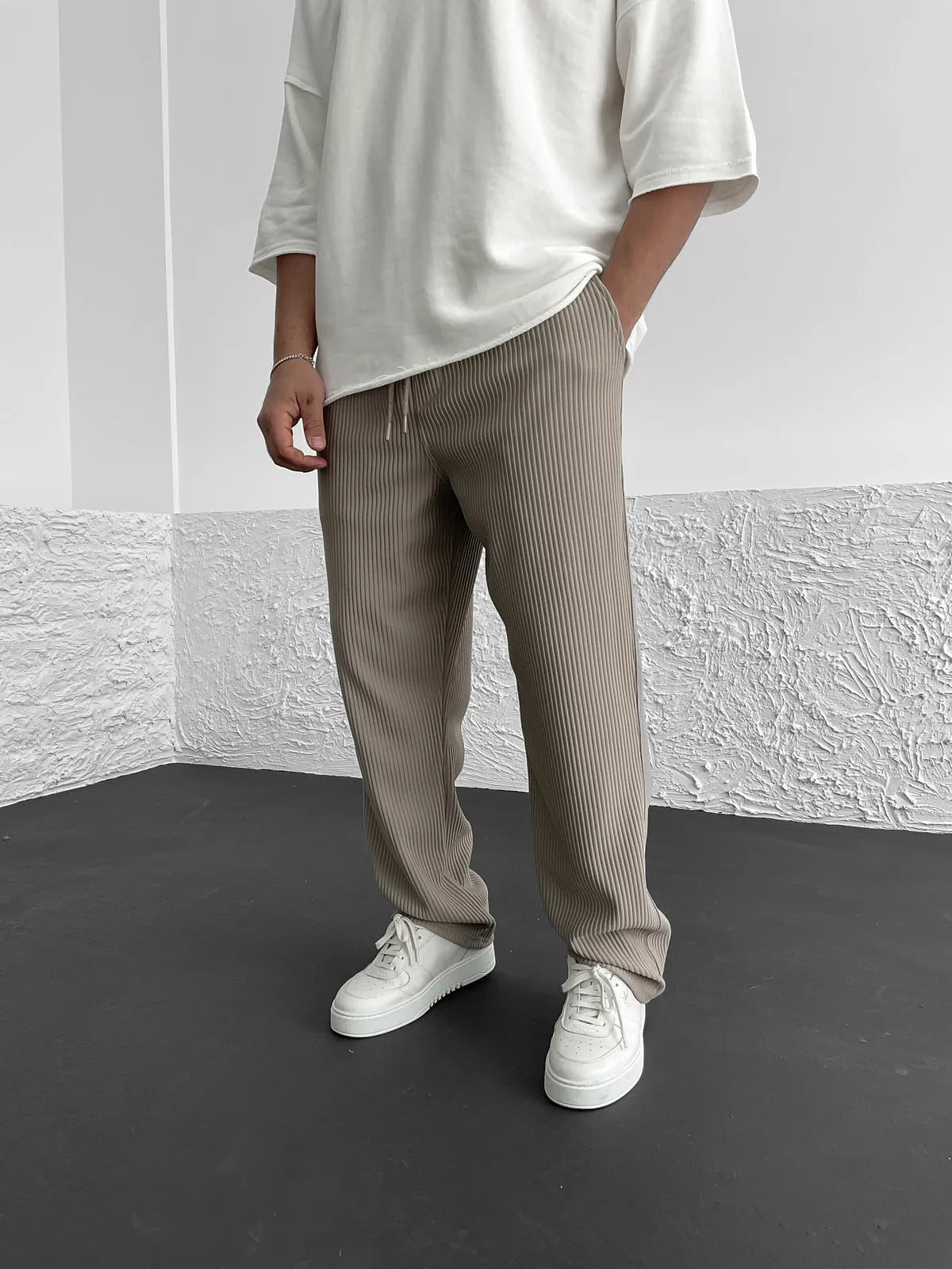 Oranji ® | Ribbed Relaxed Fit Trousers