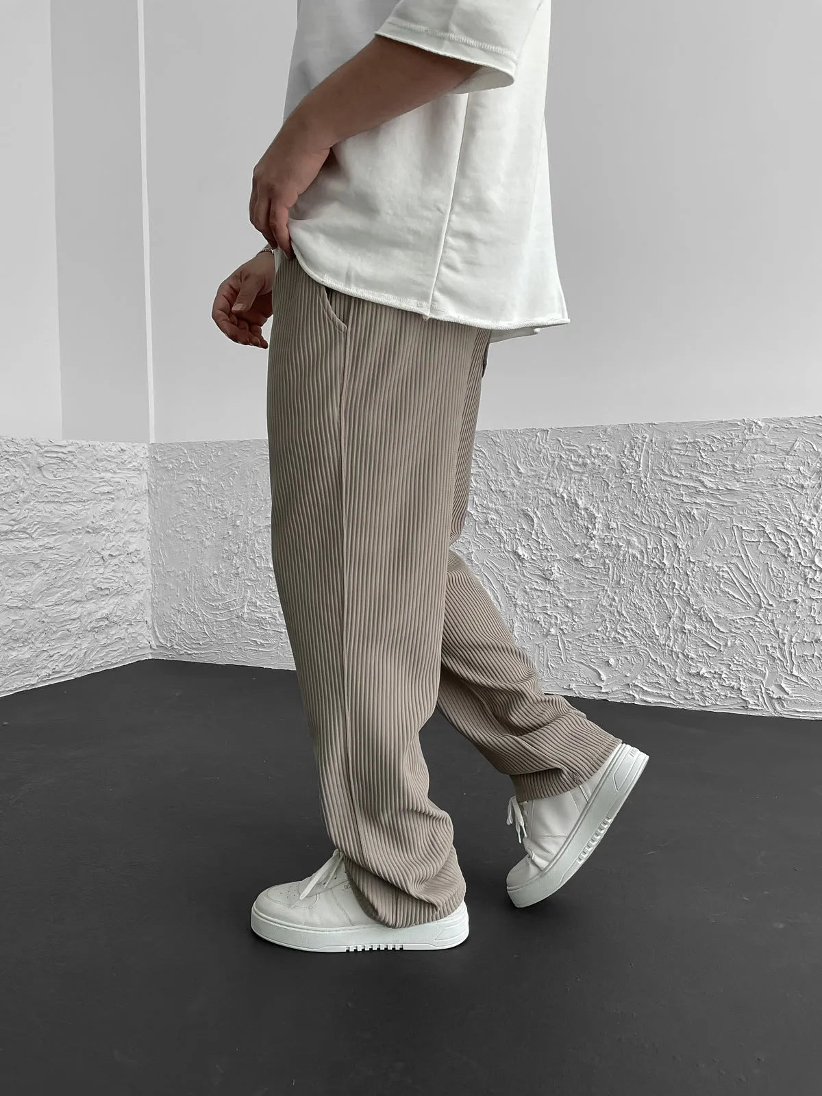 Oranji ® | Ribbed Relaxed Fit Trousers