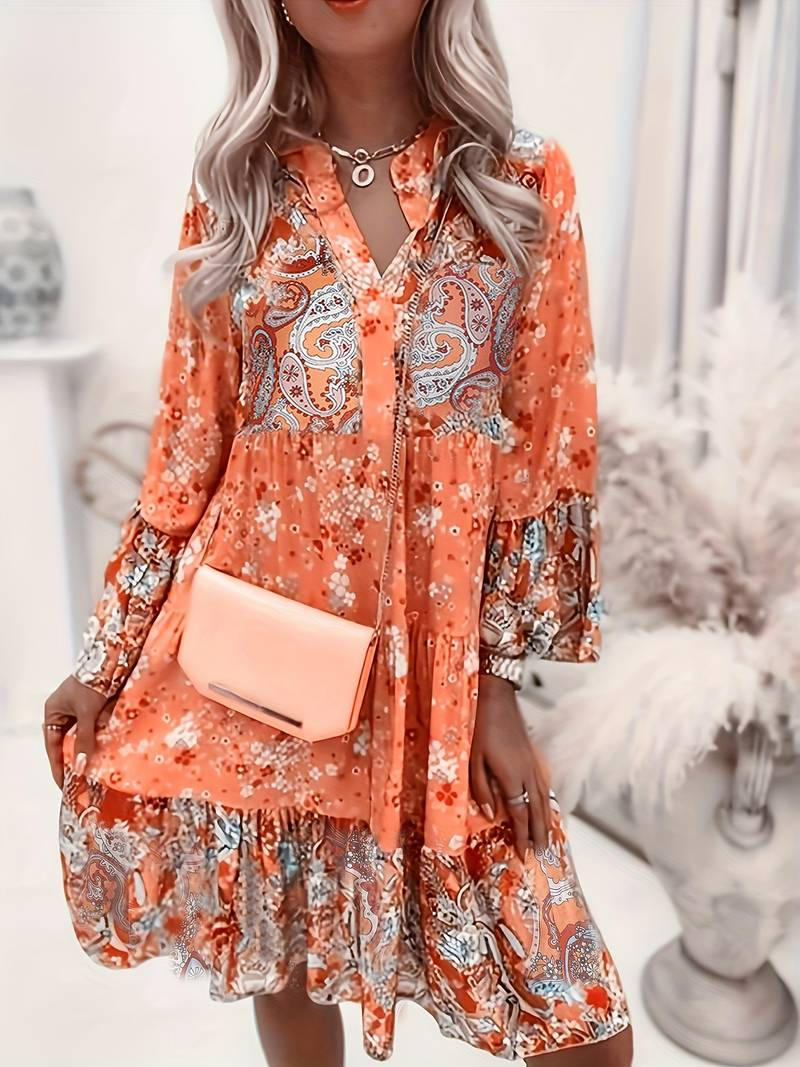 Oranji ® | Ashley - Geprinte Boho Jurk