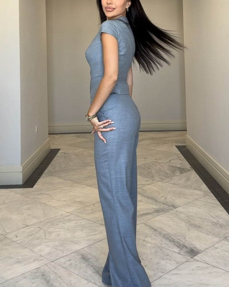 Roksana | Top met een V-hals en broek in set