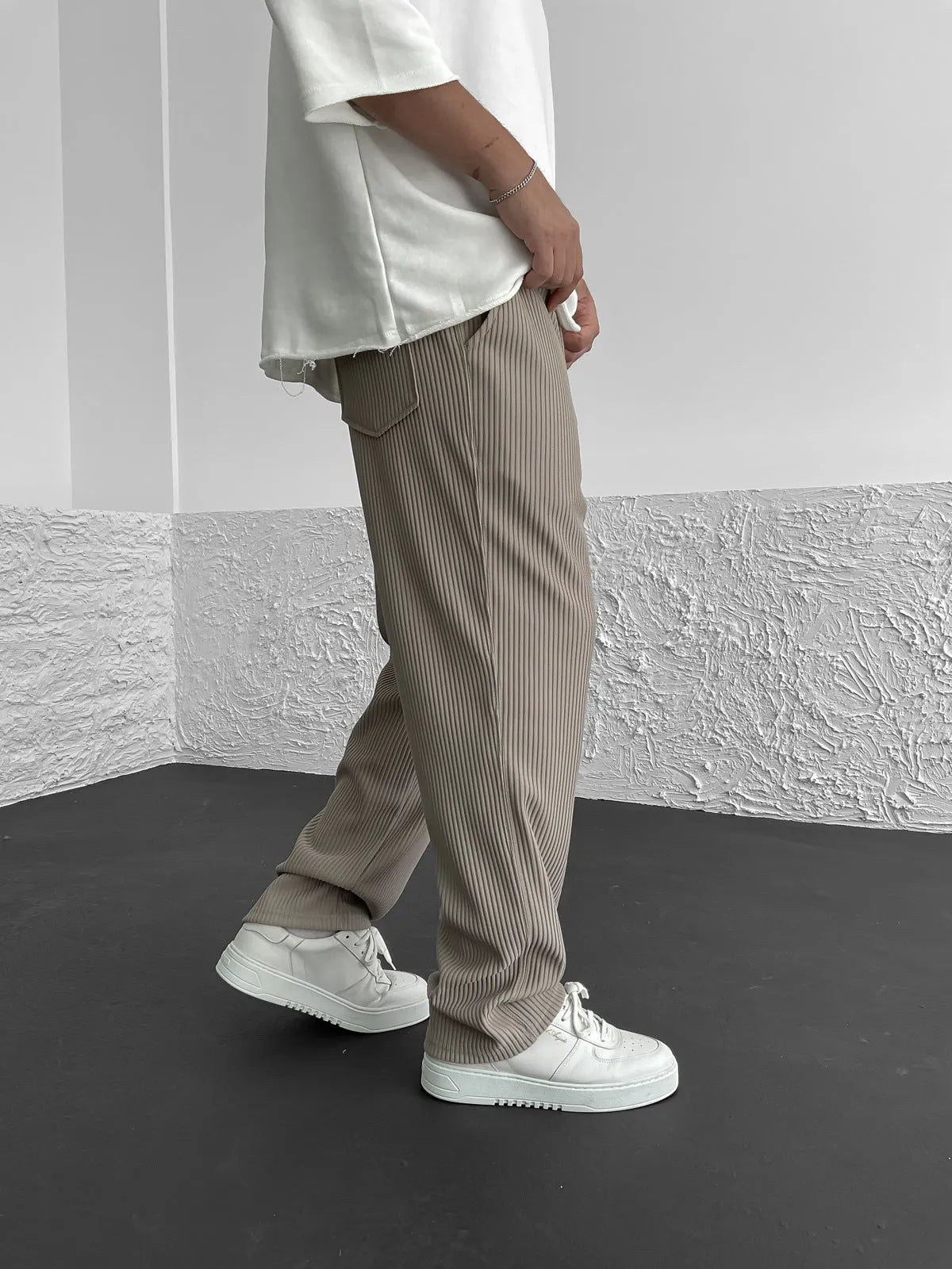 Oranji ® | Ribbed Relaxed Fit Trousers