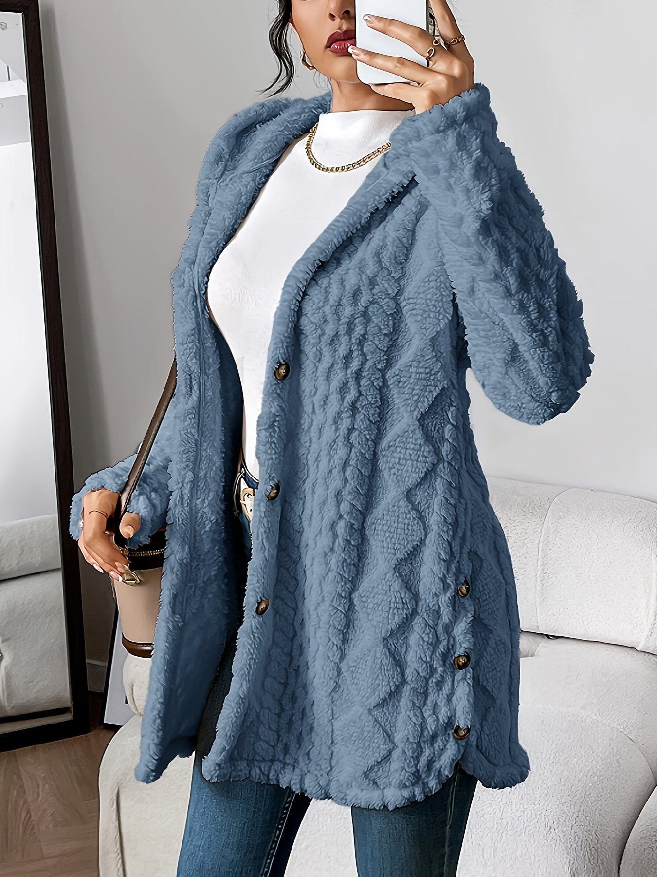 Velora | Zachte Pluche Hoodie Cardigan