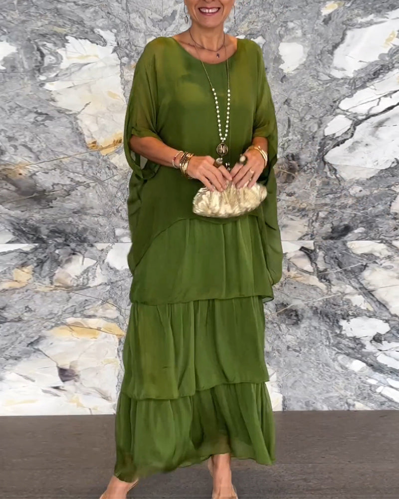 Dorota | Boho Maxi Jurk met Gelaagd Effect