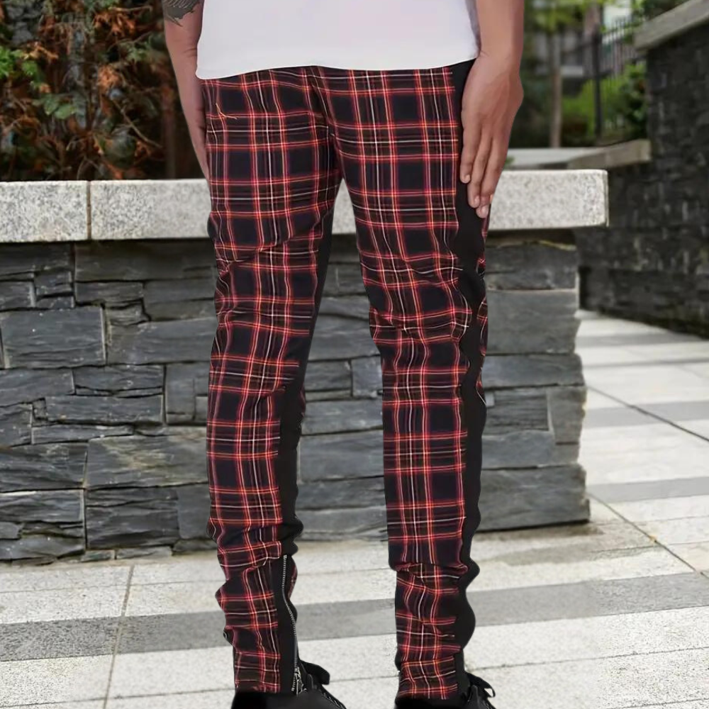 Oranji ® |  Heren Geruite Skinny Jogger