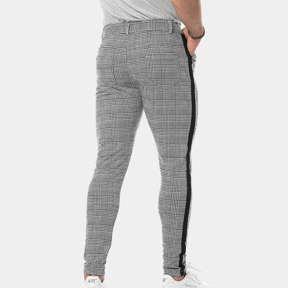 Oranji ® | Heren Geruite Slim Fit Broek