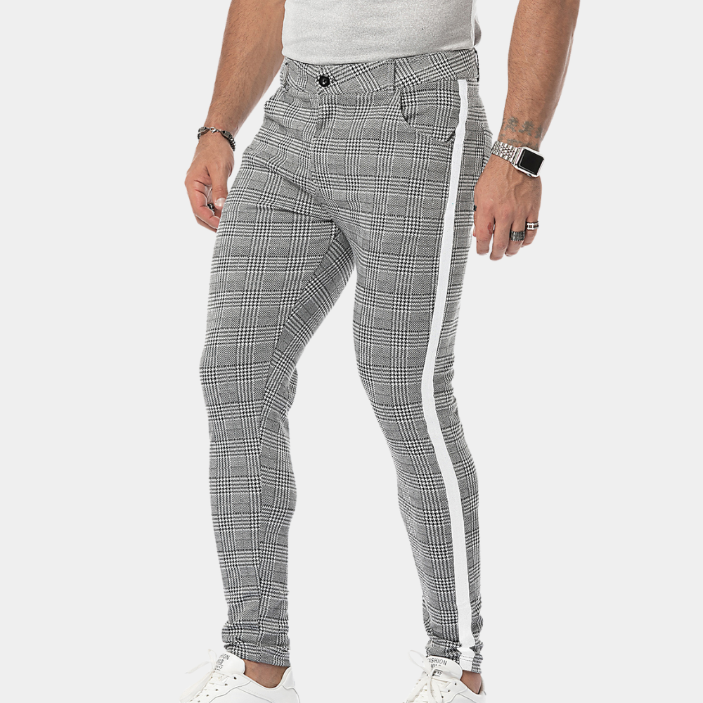 Oranji ® | Heren Geruite Slim Fit Broek