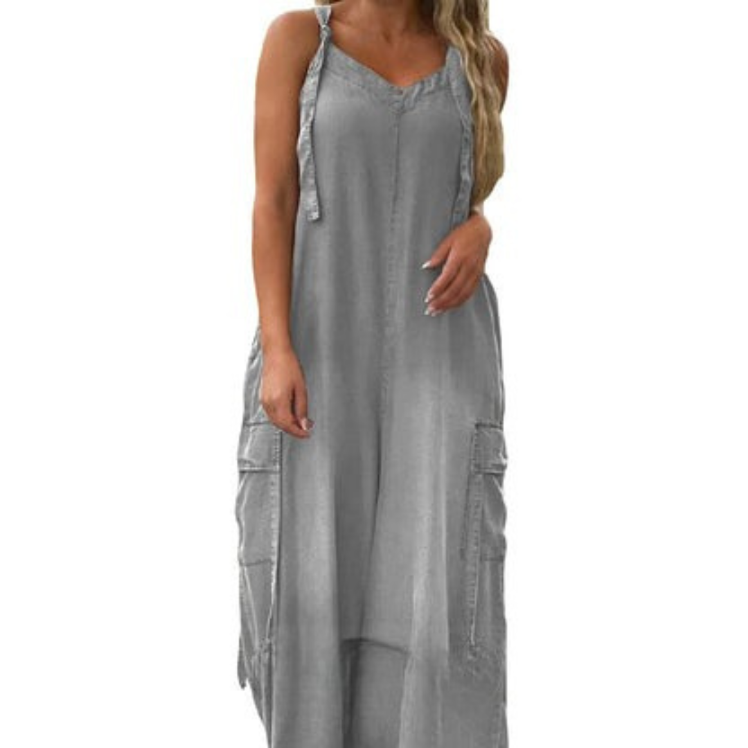 Lidka | Losse jumpsuit met brede pijpen en zakken voor dames