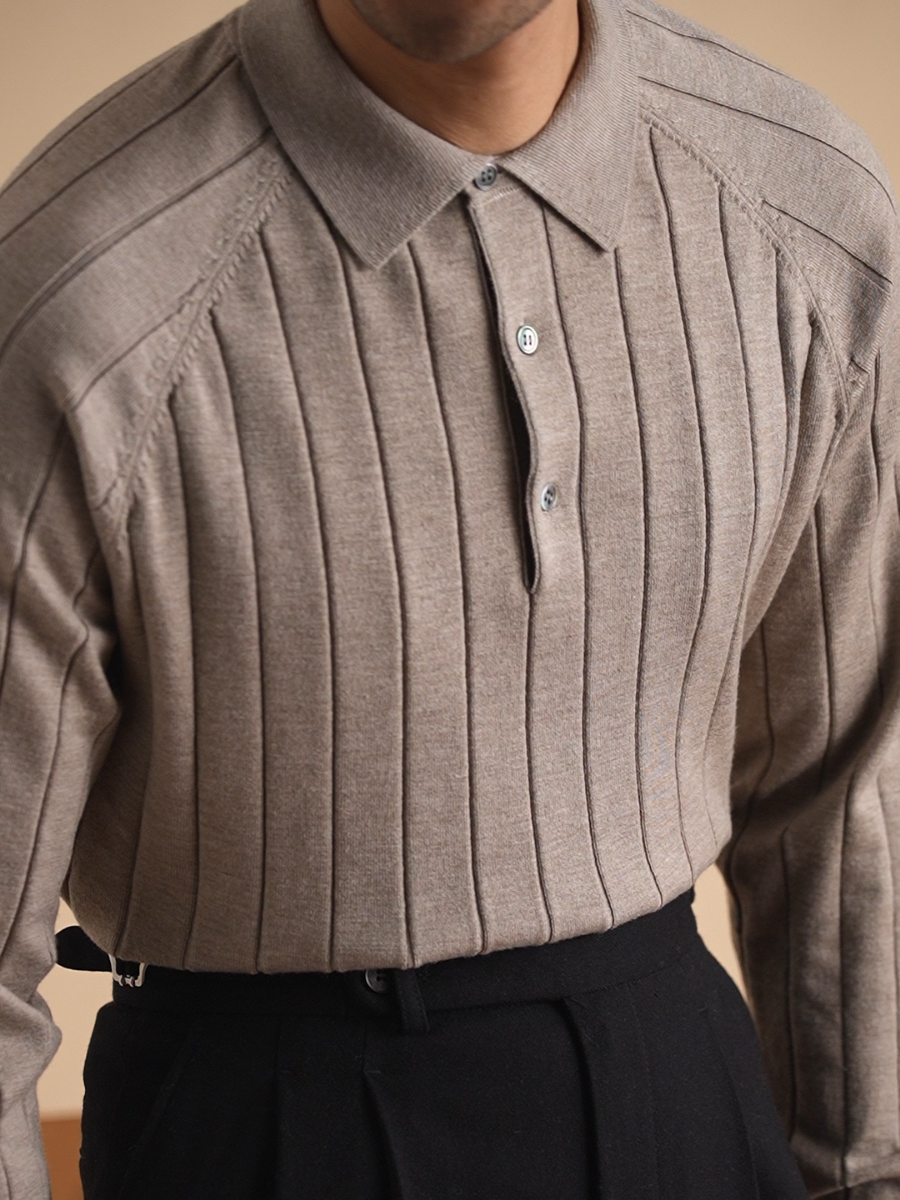 Oranji ® |  Elegante Heren Fijngebreide Polo