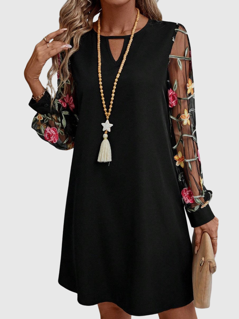 Lotte | Elegante jurk met V-hals en opvallende mouwen