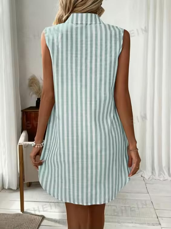 Jagna | Stijlvolle zomerblouse jurk met strepen