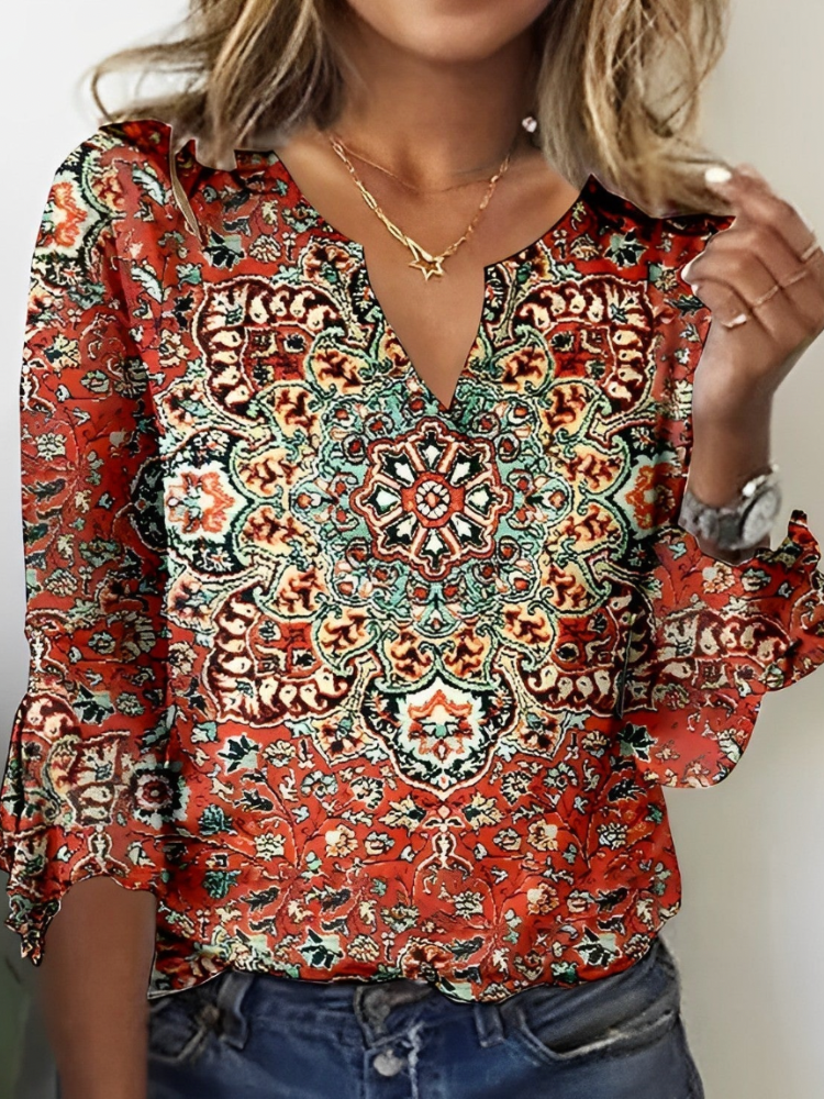 Oranji ® | Viena | Gekleurde Top met print