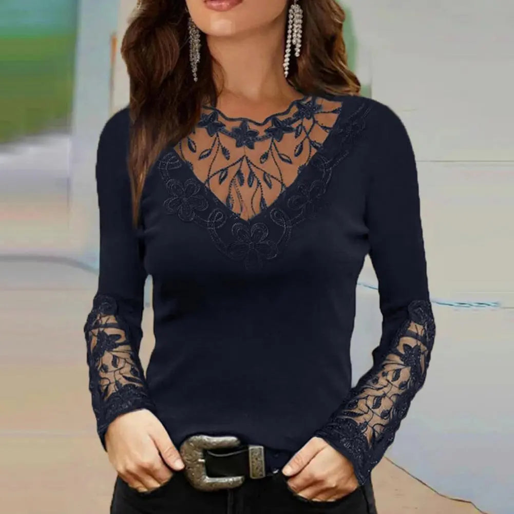 Oranji ® | Ketty | V-Hals Kanten Blouse