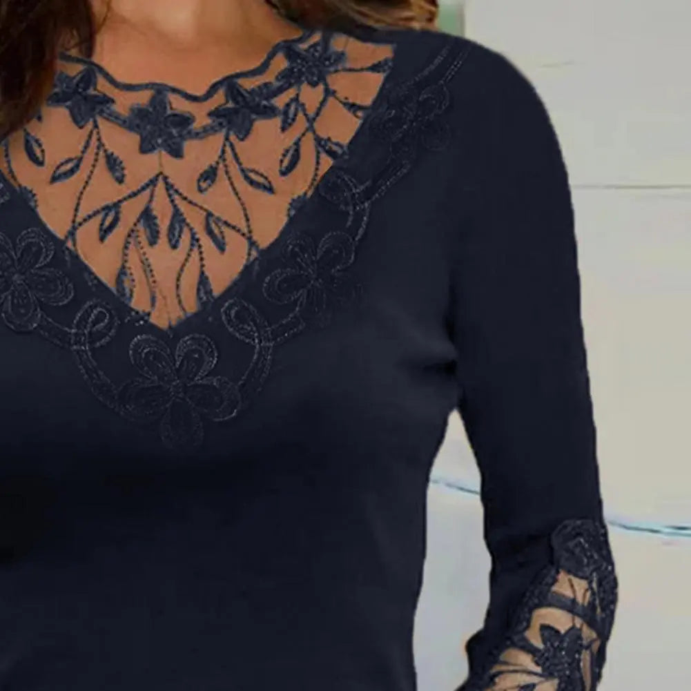 Oranji ® | Ketty | V-Hals Kanten Blouse