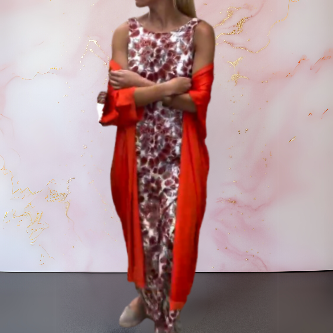 Bożena | Elegante Lange Jurk met bijpassende Cardigan