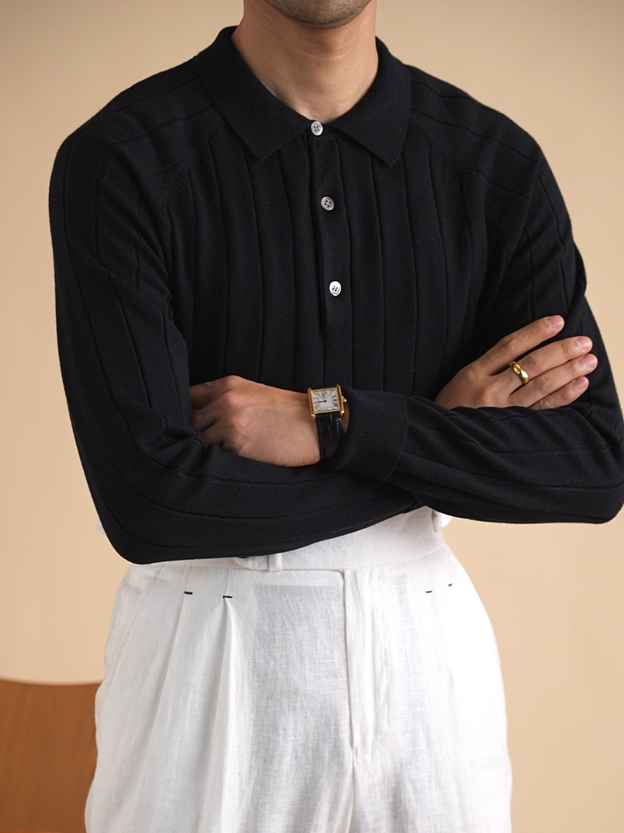 Oranji ® |  Elegante Heren Fijngebreide Polo