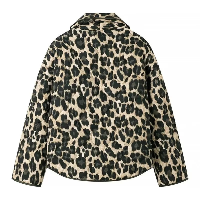 Oranji ® | Gewatteerde jas met luipaardprint