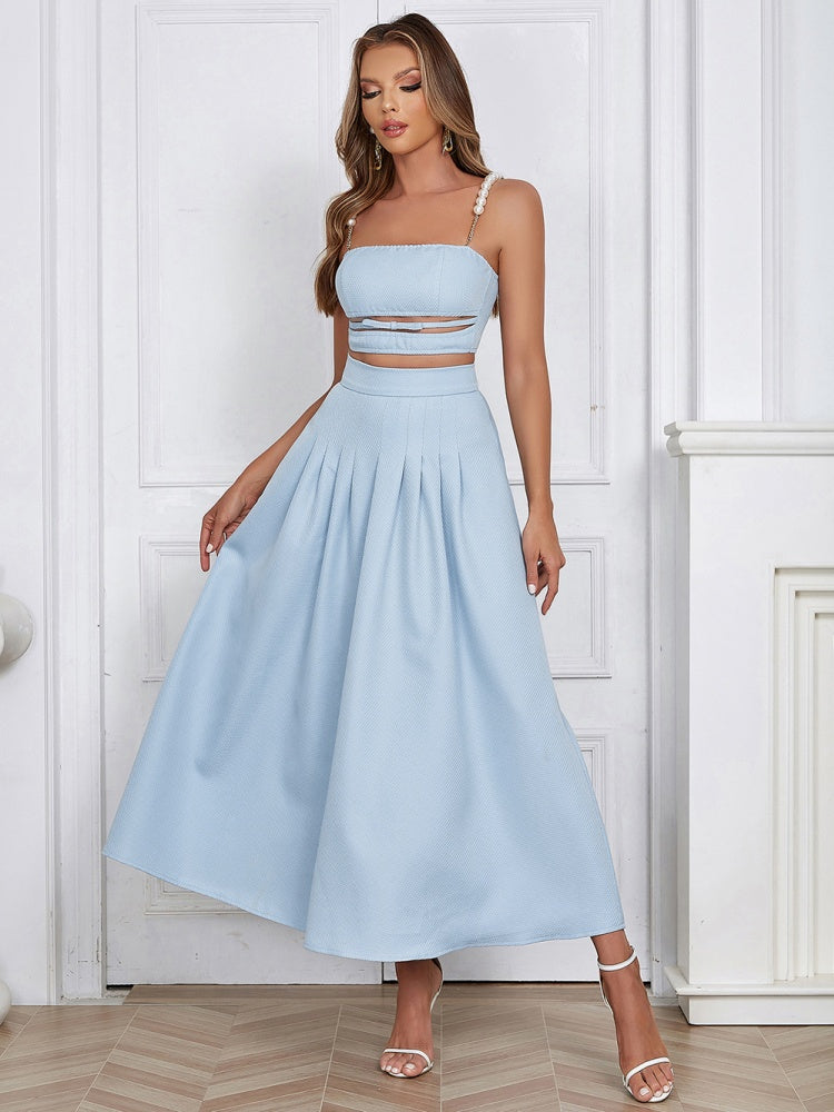 Oranji ® | Halsy | Mouwloze Top & Lange Rok Set