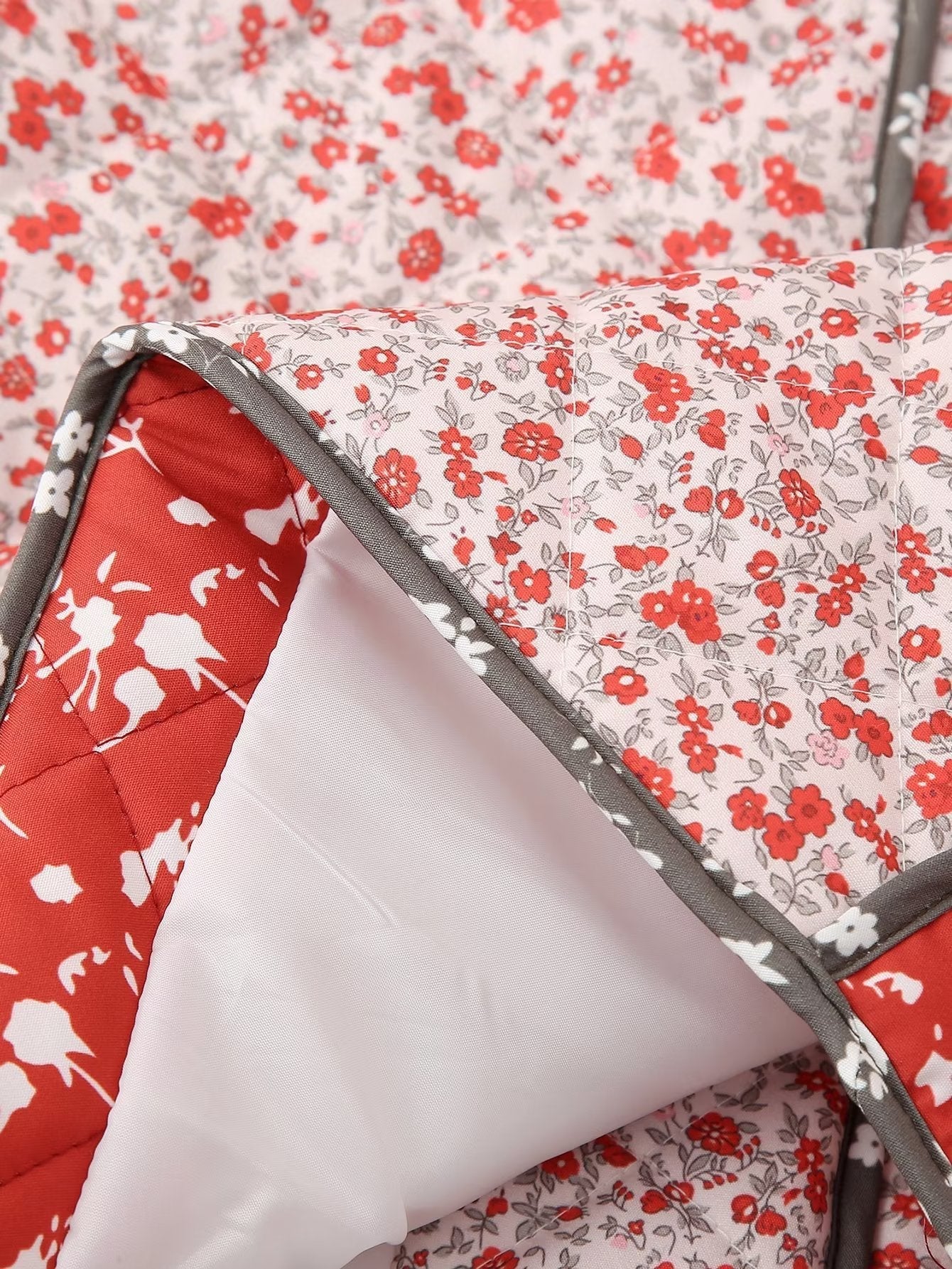 Oranji ® | vGewatteerd jack met bloemenprint, kleurcontrast in etnische stijl