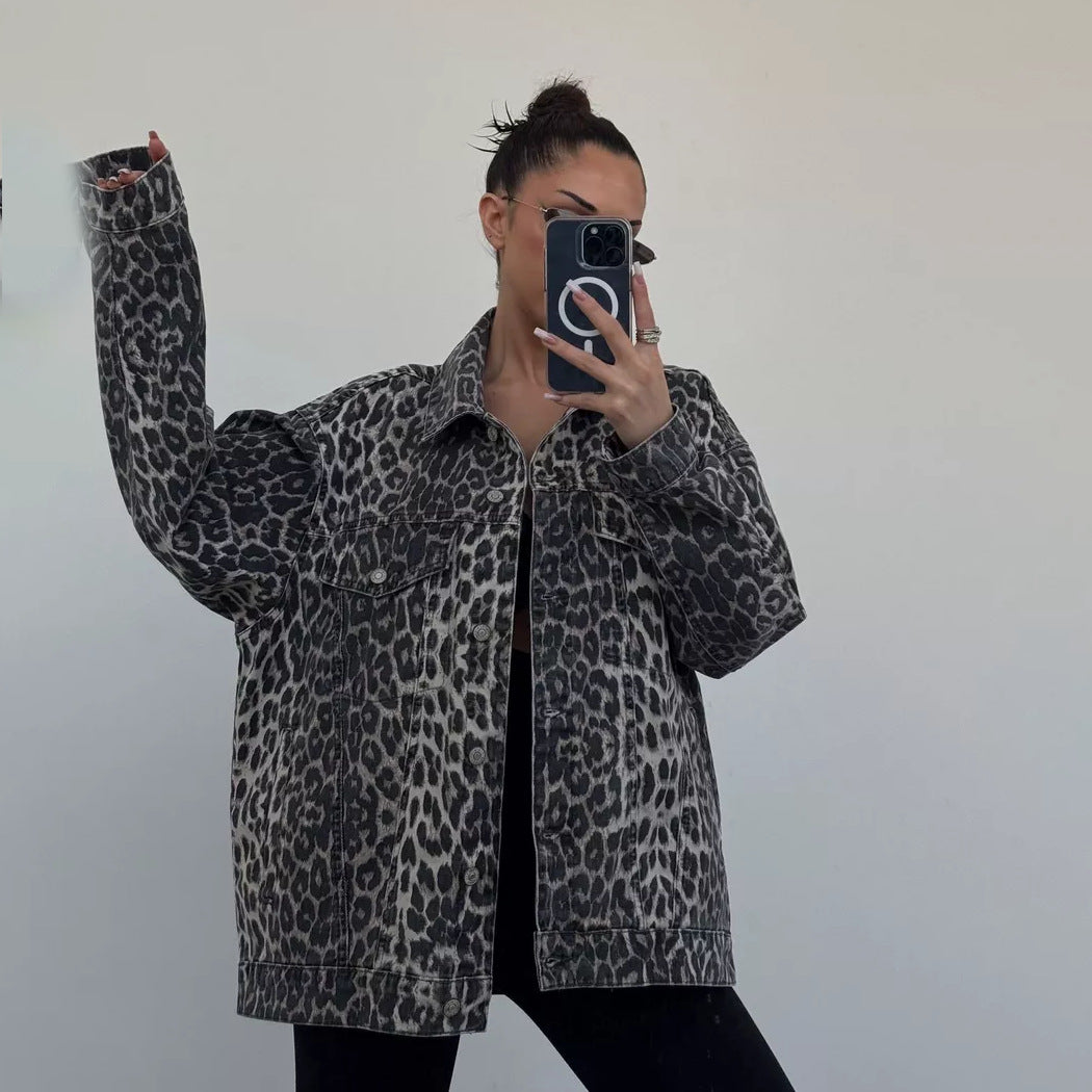 Oranji ® | Luipaardprint denimjack