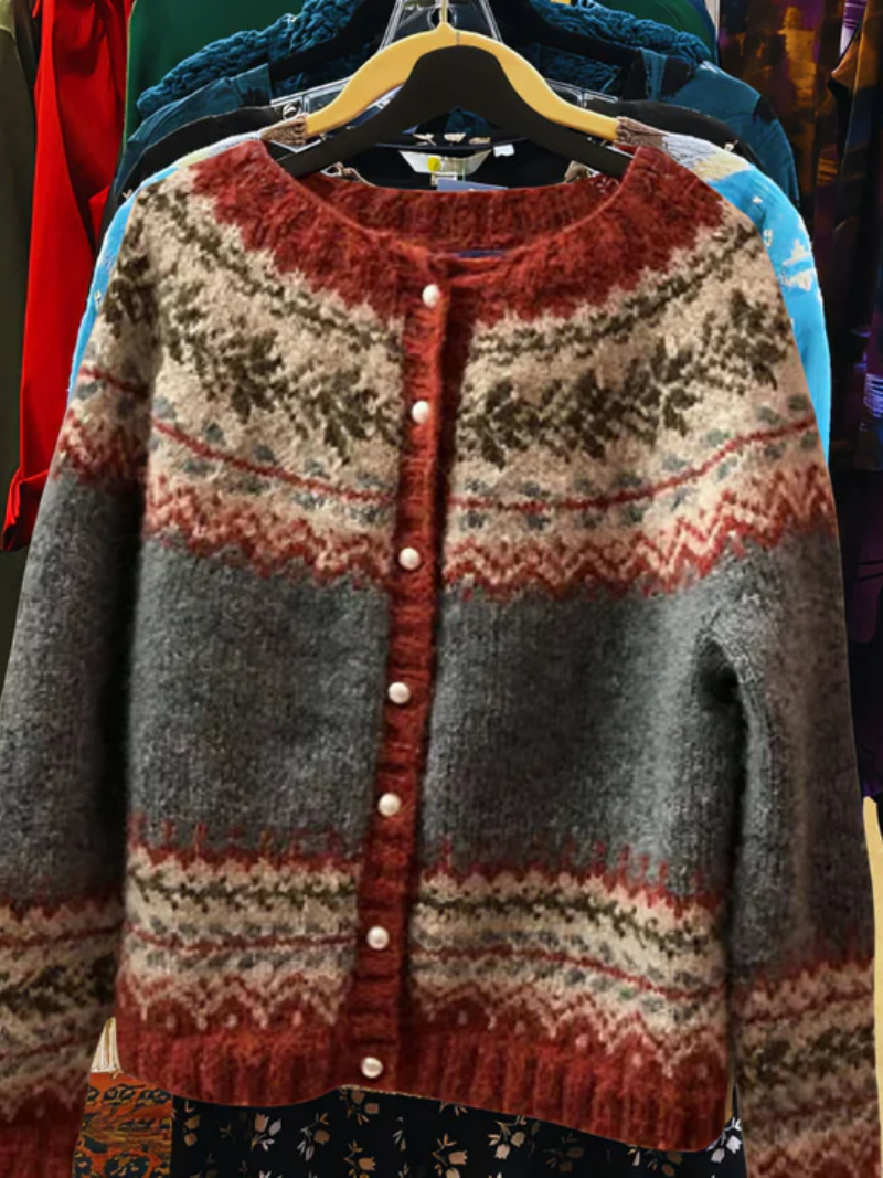 Nelia – Gebreid vest met klassiek winterpatroon