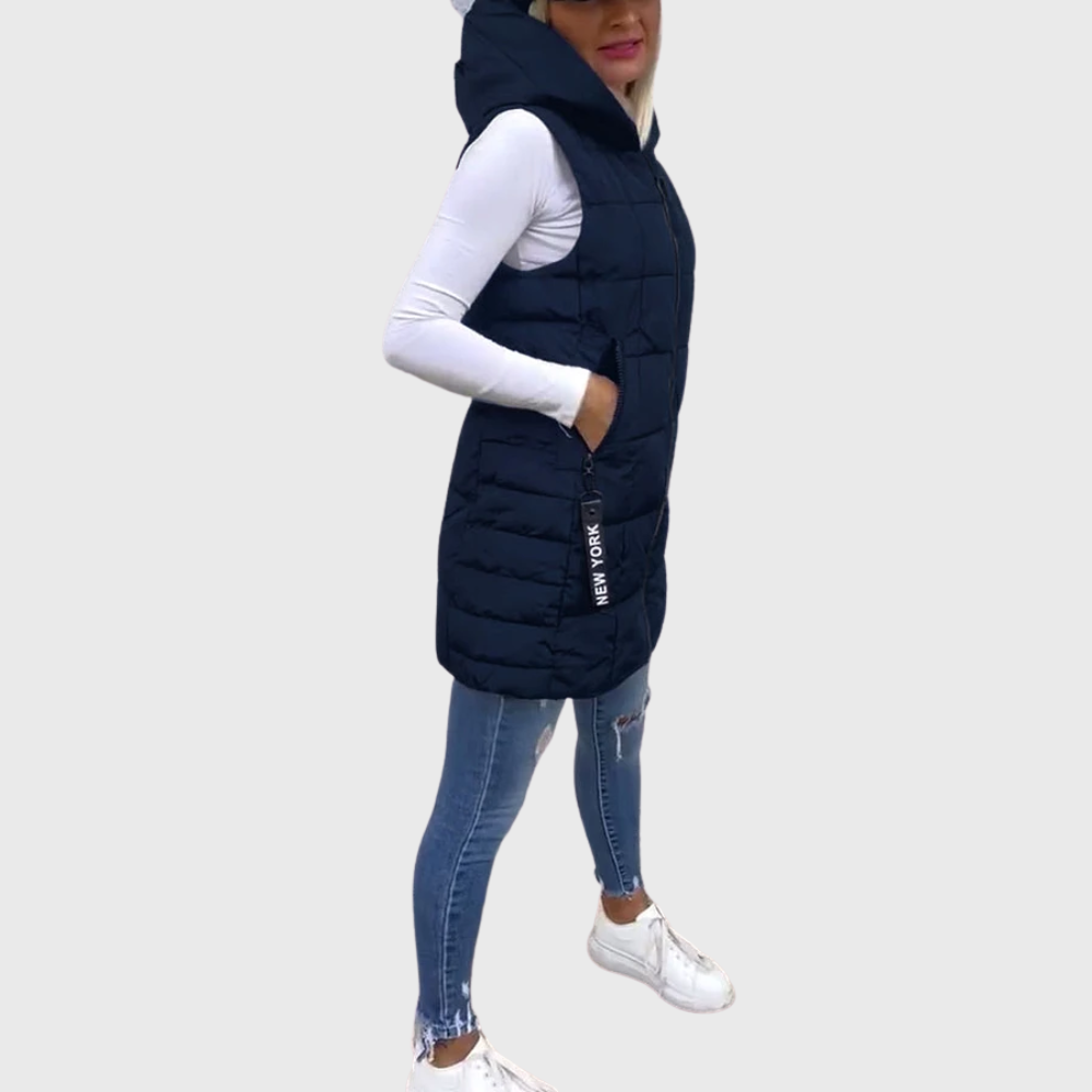 Elin – Elegante Lange Puffer Bodywarmer