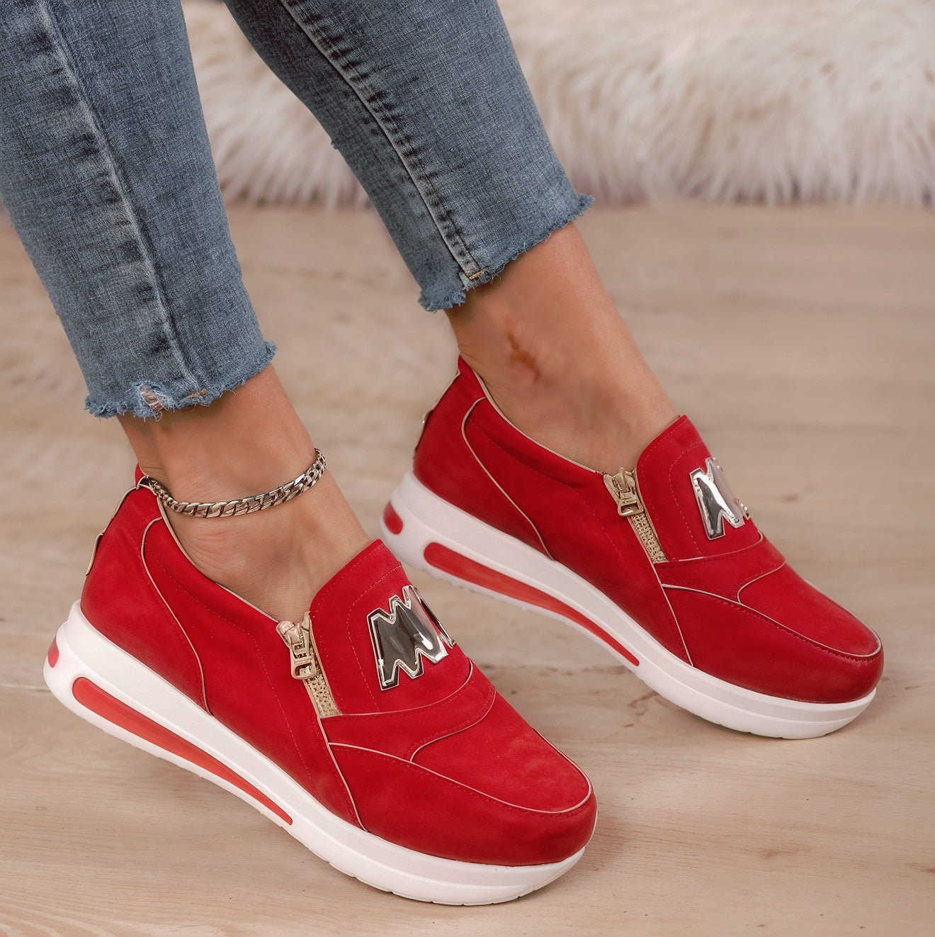 Ella – Supercomfortabele Orthopedische Instap Sneakers op een Platform