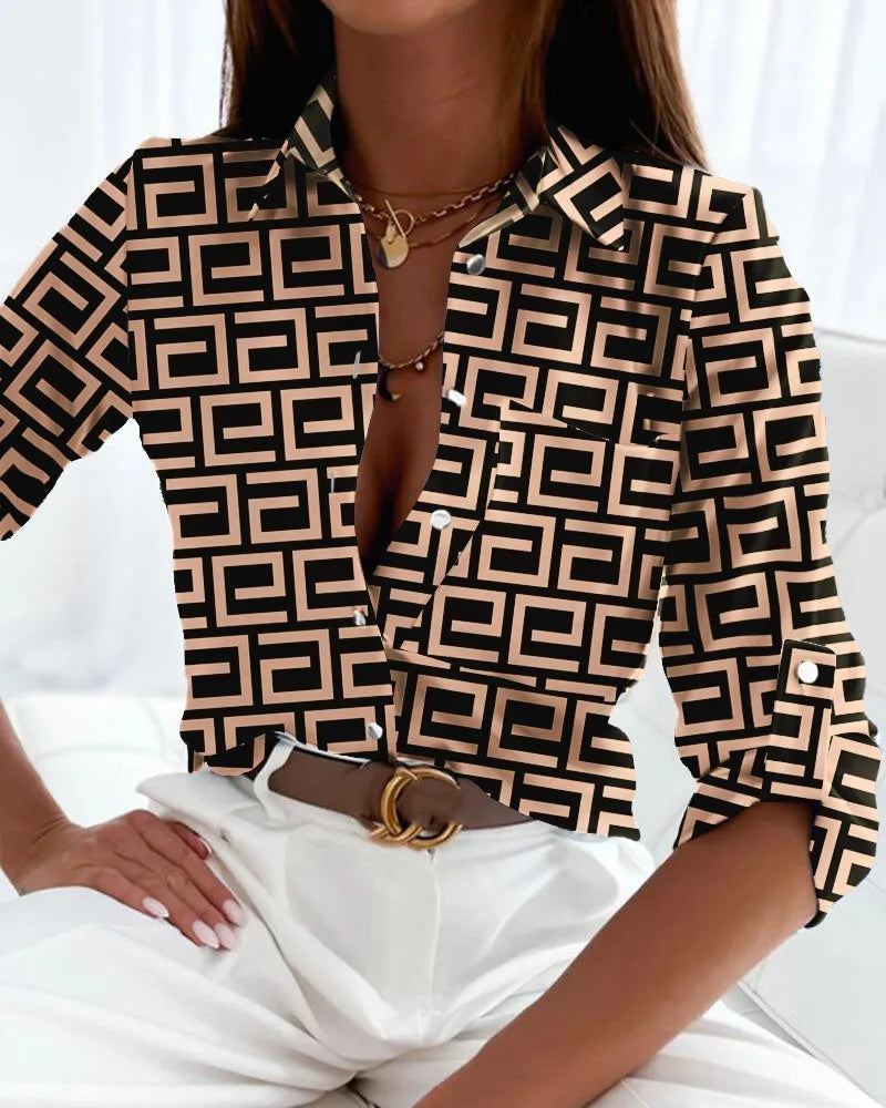 Oranji ® | Laura | Elegante Blouse met Artistieke Print