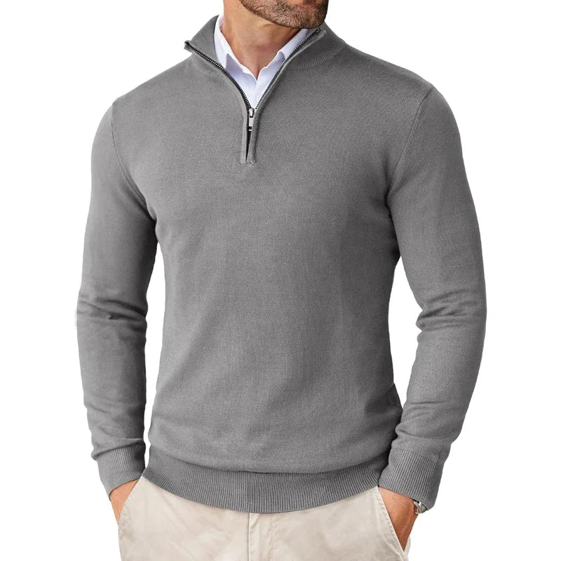 Oranji ® |  Luxe Heren Trui met Halve Rits