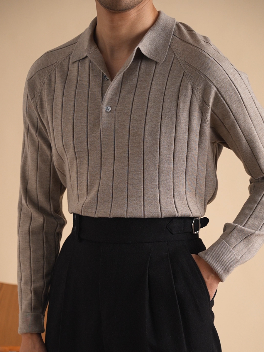 Oranji ® |  Elegante Heren Fijngebreide Polo