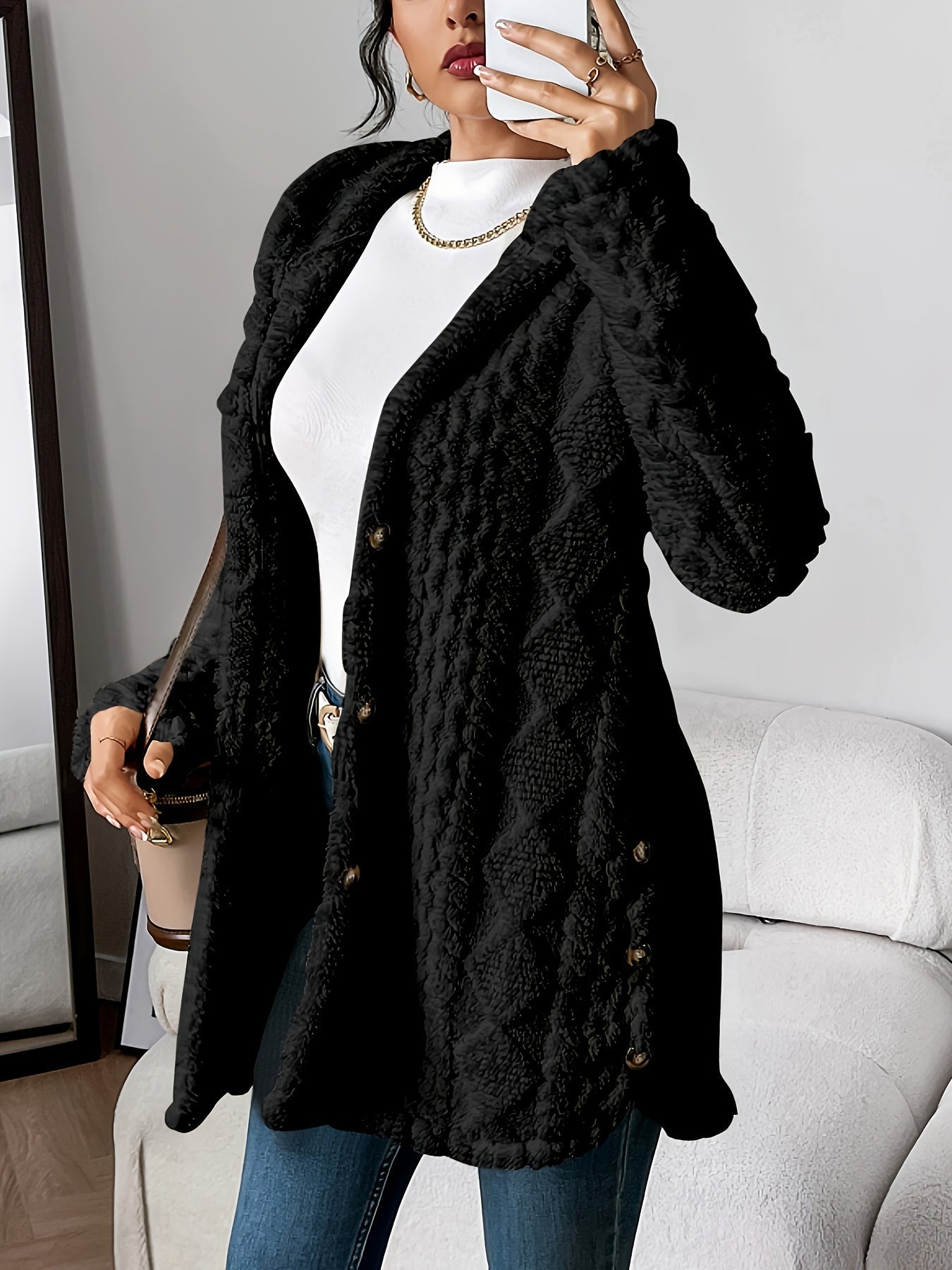 Velora | Zachte Pluche Hoodie Cardigan