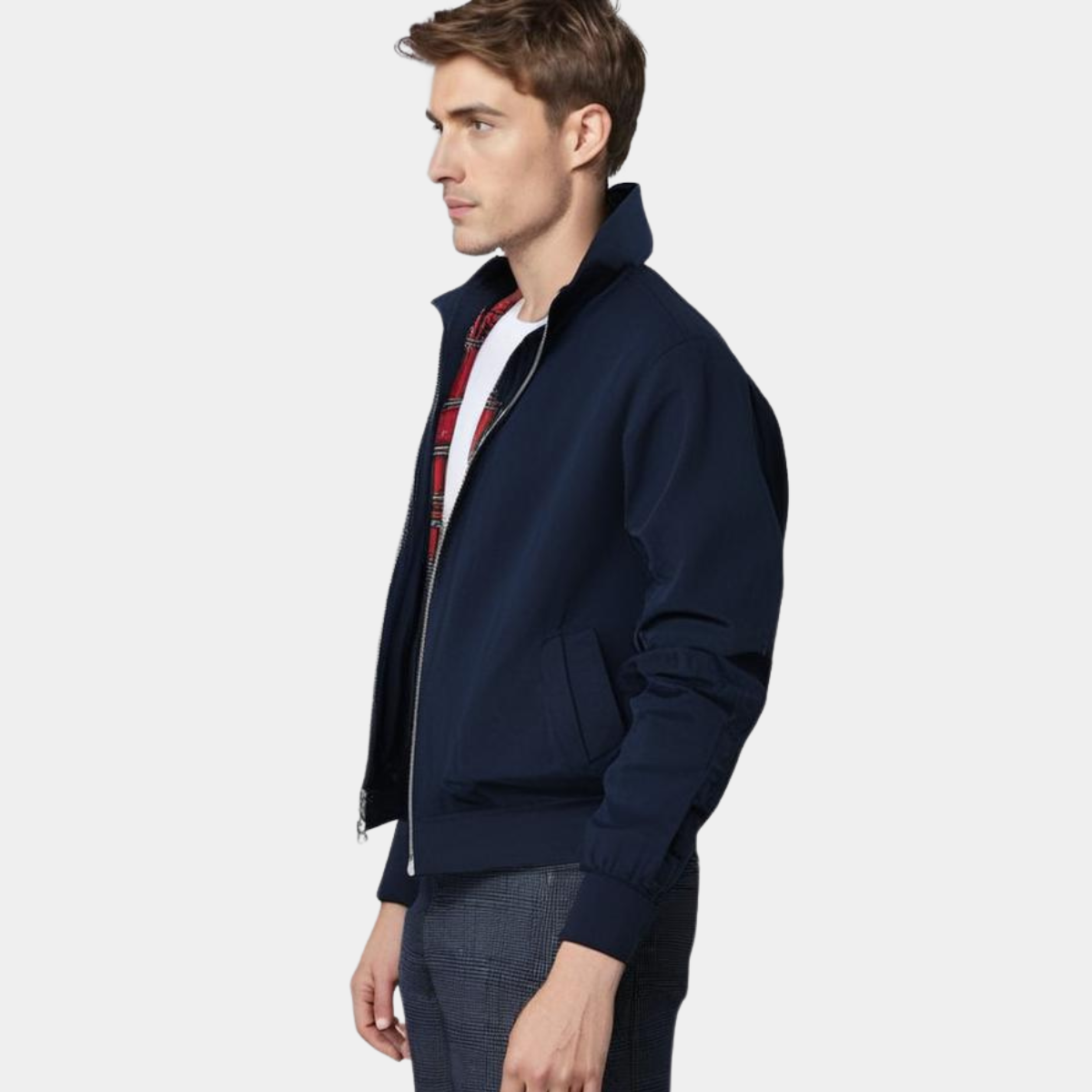 ADELMO | Klassieke Jas met Tartan Voering