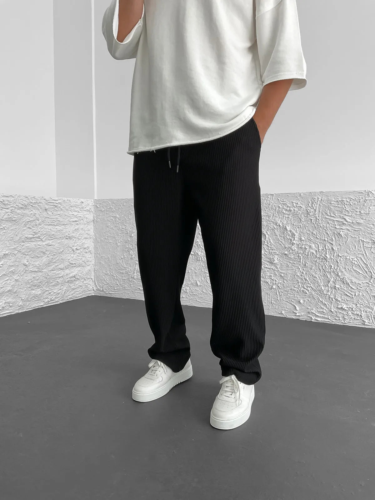 Oranji ® | Ribbed Relaxed Fit Trousers