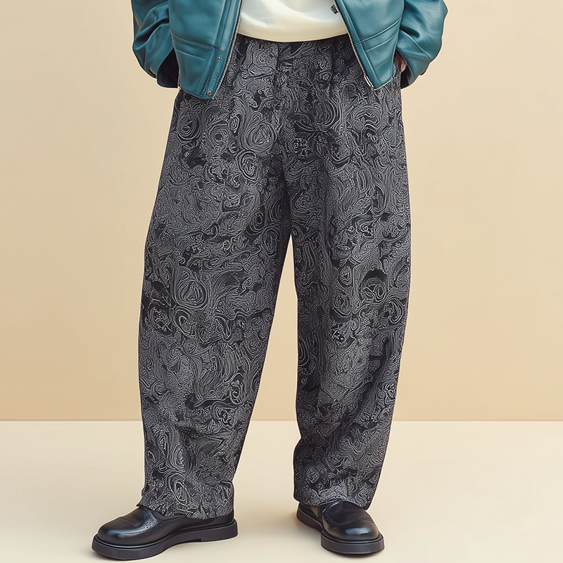 Heren Casual Broek met Print van Katoenmengsel MTA2944H1P