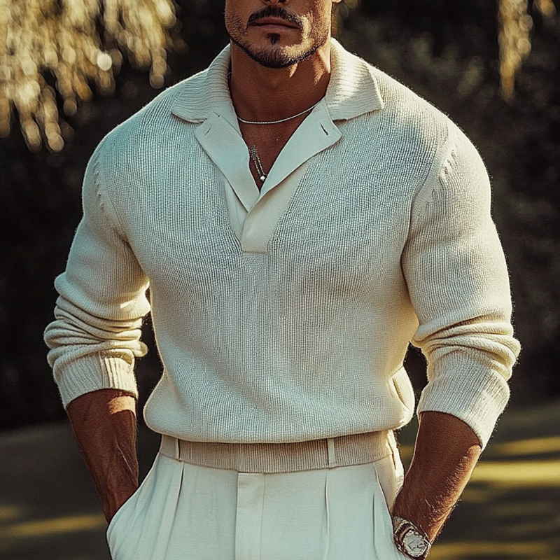 Heren Trui van Gebreide Stof in Effen Kleur met Een Losse Pasvorm MTA2768H6X