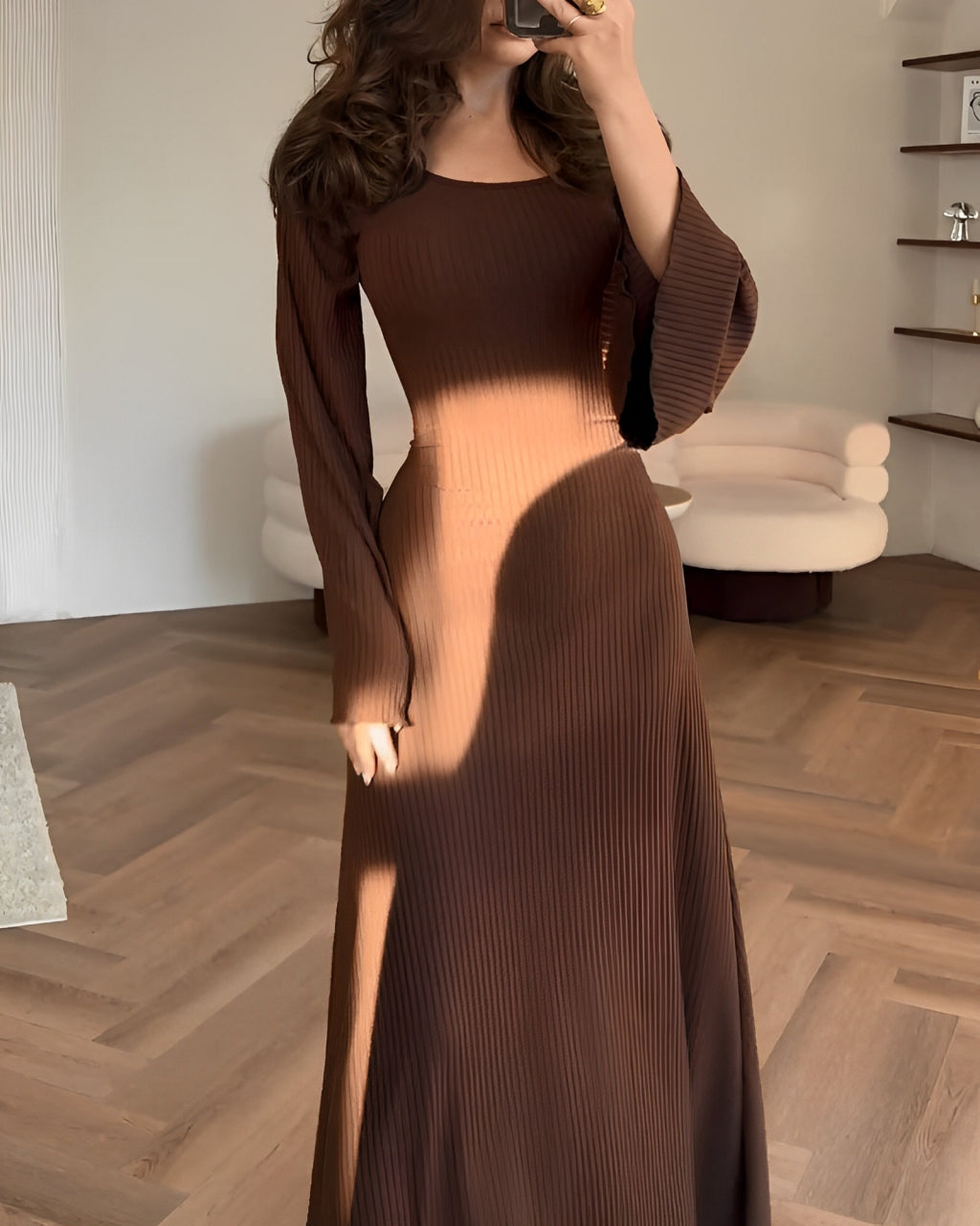 Oranji ® | Elegante Gebreide Maxi Jurk