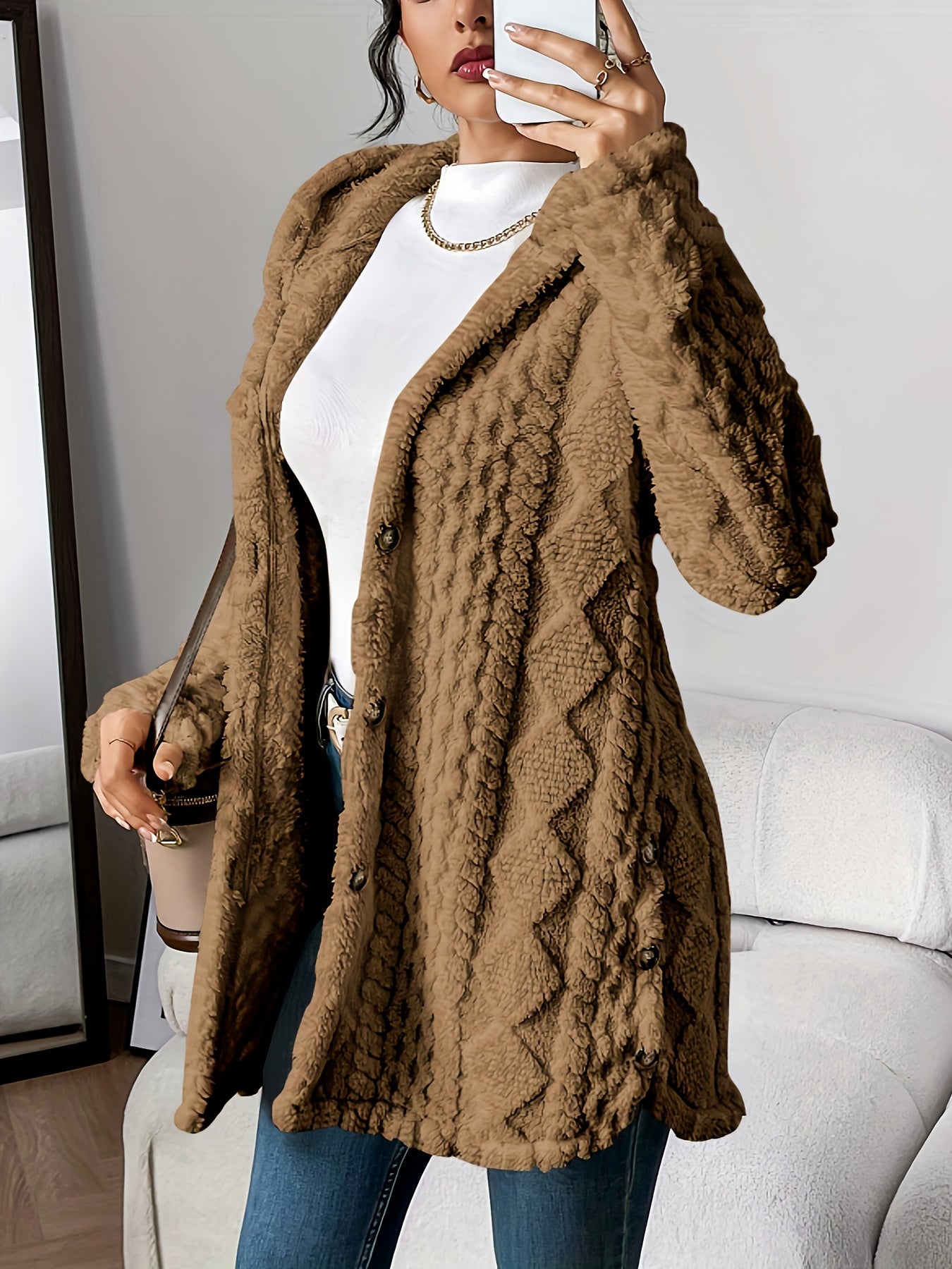 Velora | Zachte Pluche Hoodie Cardigan