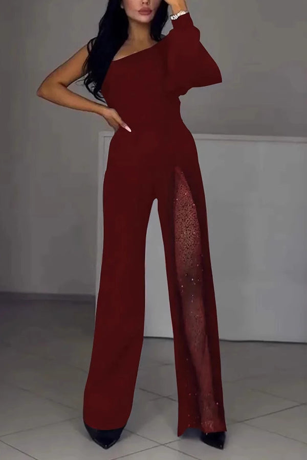 Adriana - Klassieke jumpsuit met transparantie
