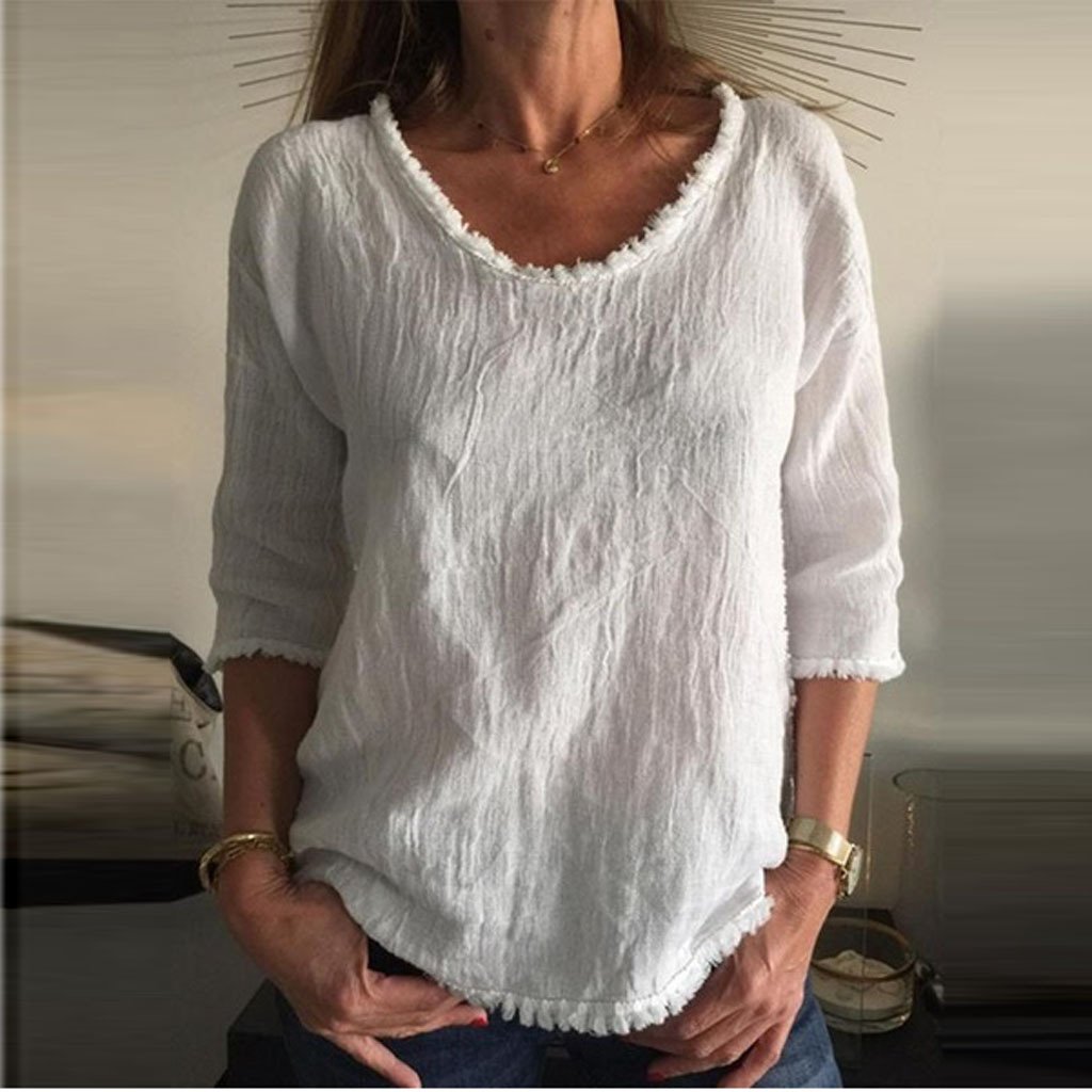 Oranji ® | Charleigh | Stijlvol casual linnen T-shirt
