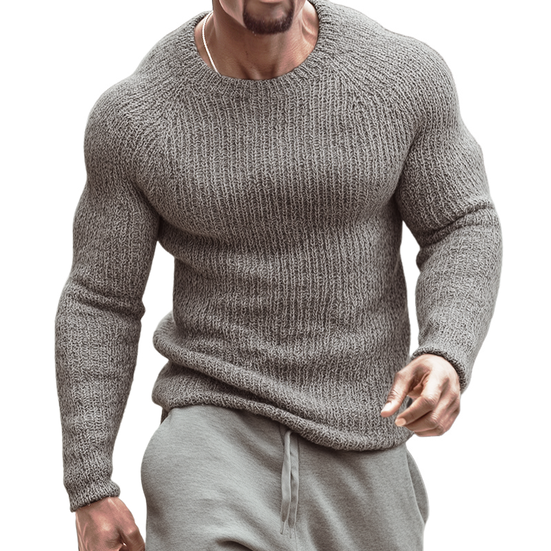 Heren Retro Casual Street Slim Sweater met Ronde Hals MTA2119H5TO