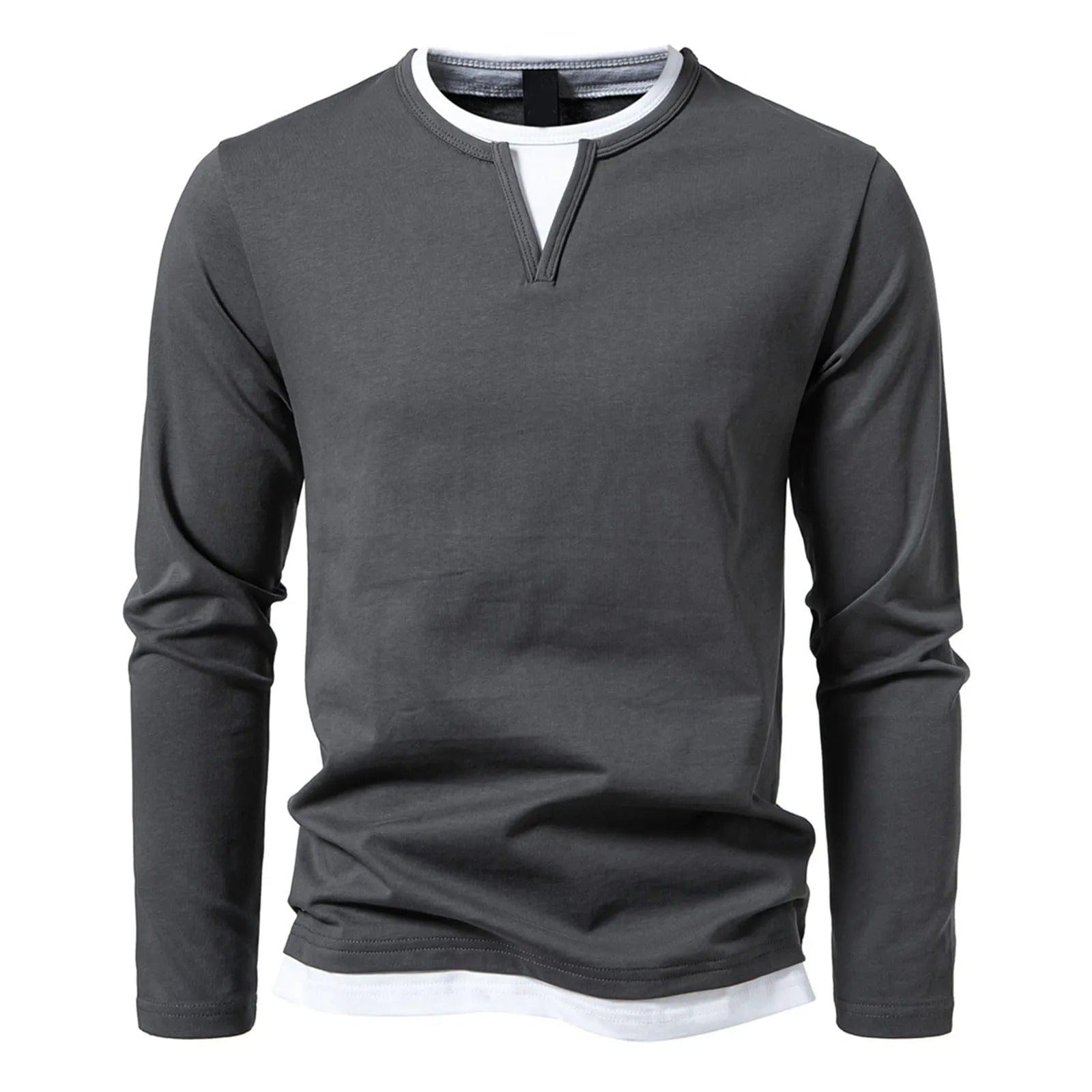 Oranji ® |   Casual Heren Longsleeve met V-Hals