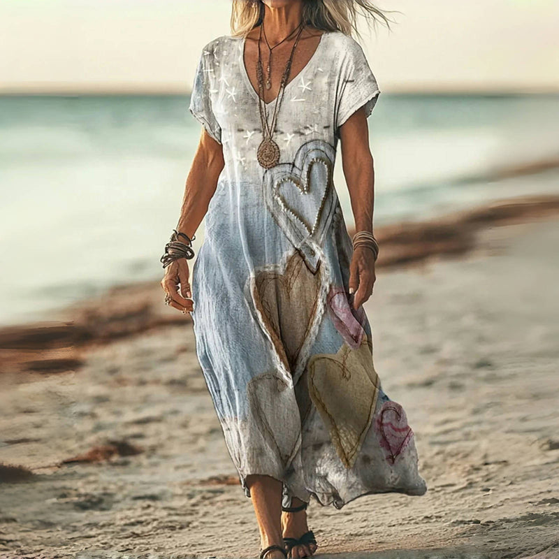 Nadia | Vintage jurk met hartprint