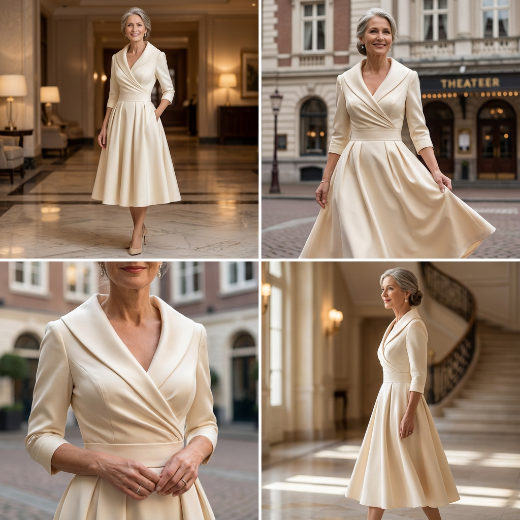 Rosalie | Elegante midi-jurk met subtiele glans