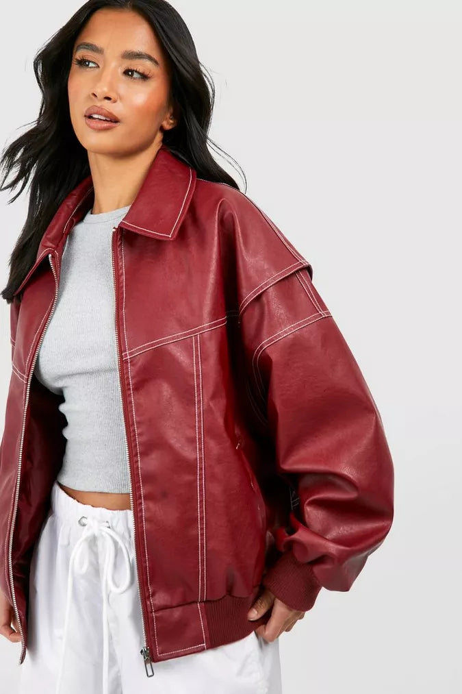 Oranji ® | Rosie | Leren Bomber Jas