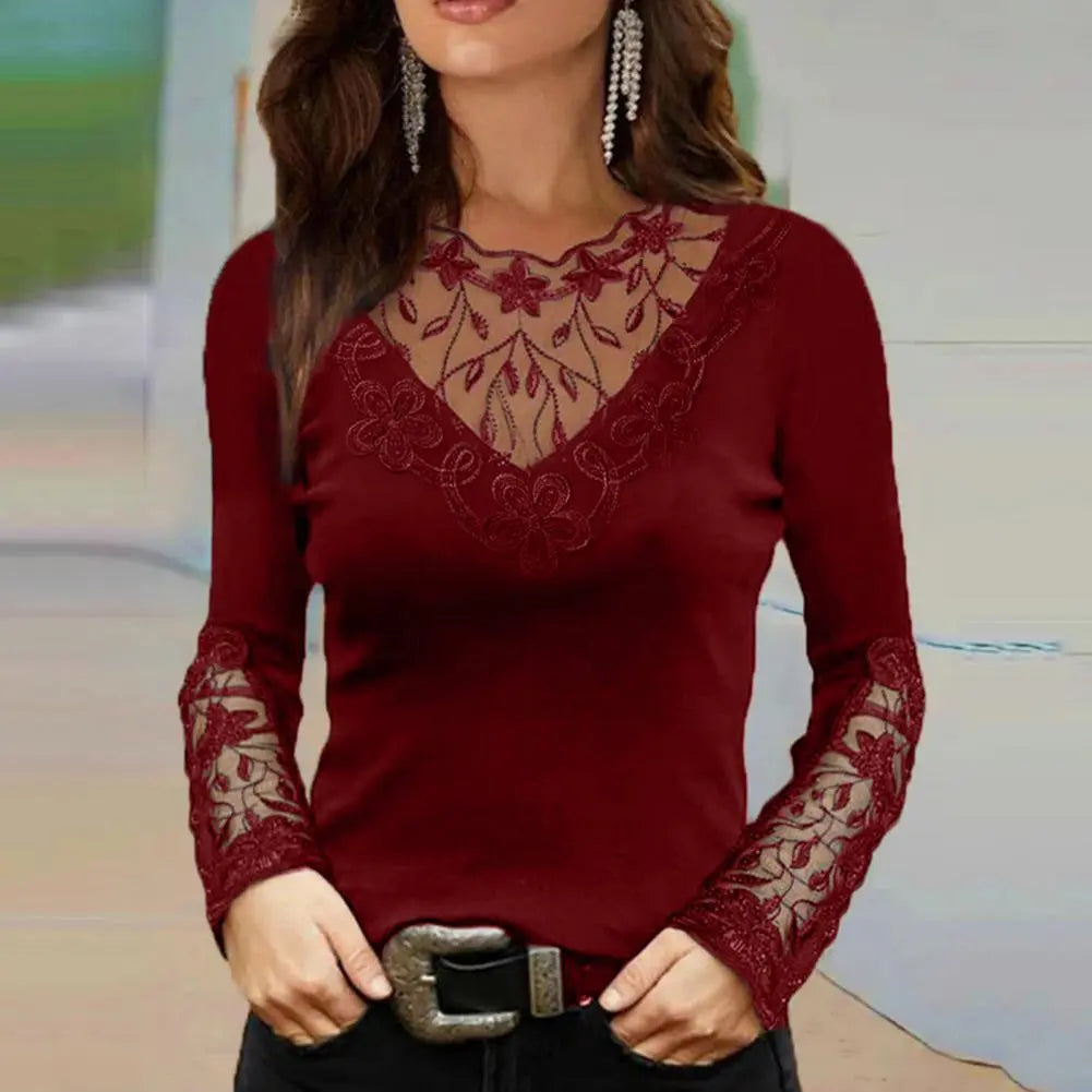 Oranji ® | Ketty | V-Hals Kanten Blouse