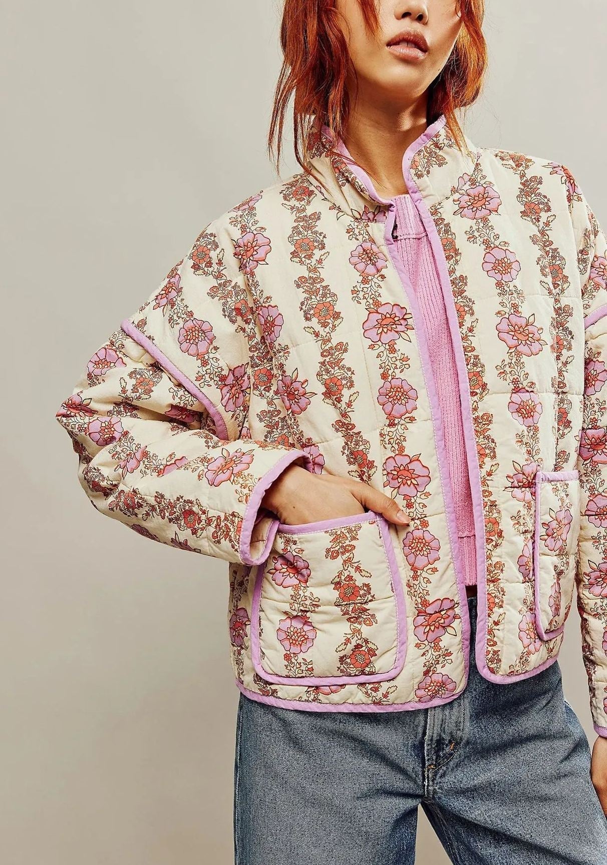 Oranji ® | Katoenen bloemenprint jack