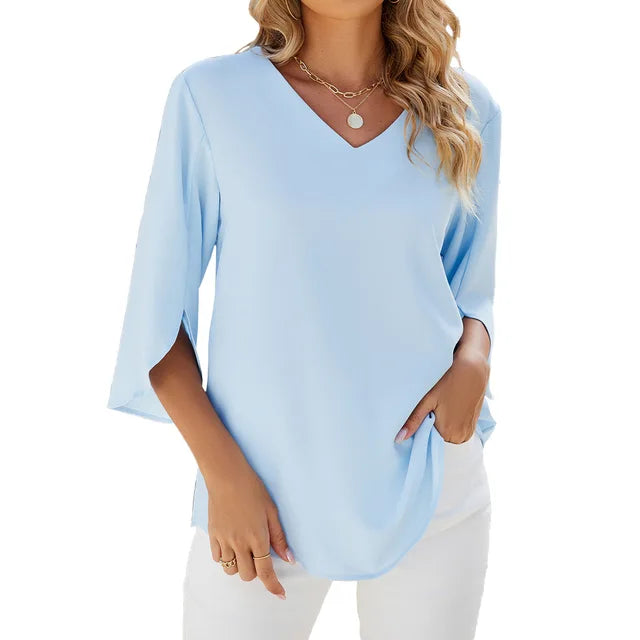 CARLA - Blouse met V-hals