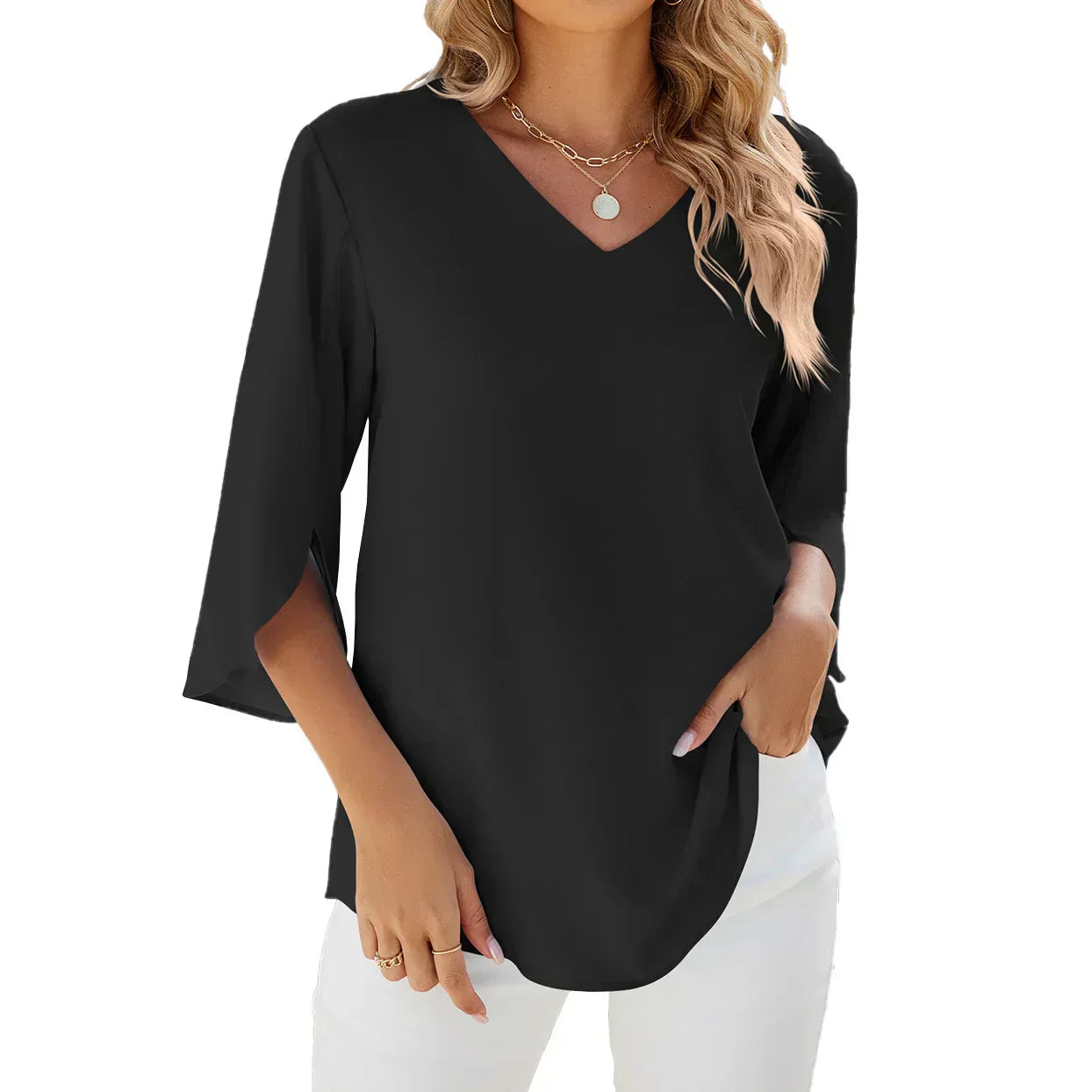CARLA - Blouse met V-hals